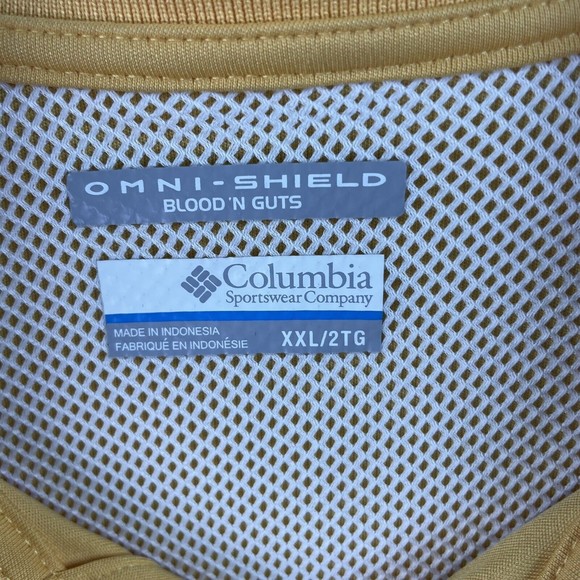 Columbia PFG Polo Shirt Mens Large Yellow Collared Active Fishing Size 2XL EUC - Picture 3 of 7